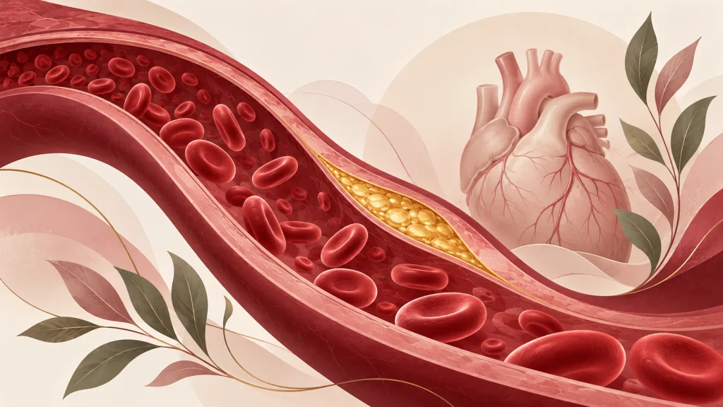 تصویر مفهومی رگ خونی و تجمع چربی در اختلالات چربی خون